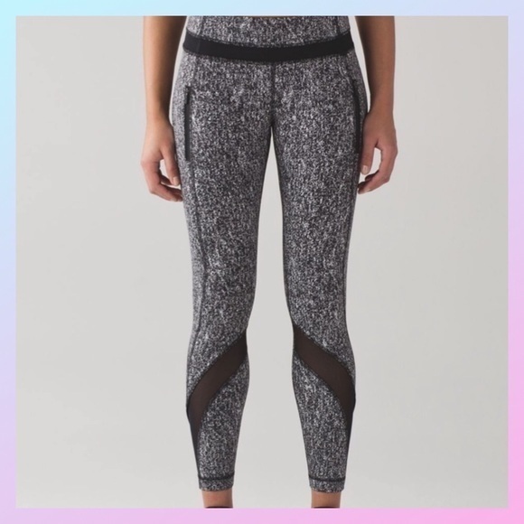 Lululemon Power Luxtreme Suited Jacquard Black & White - Picture 1 of 16